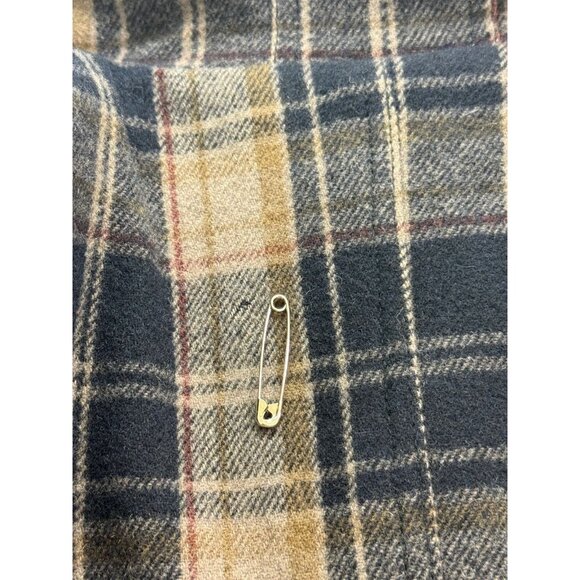 Vintage Juicy Couture Navy Plaid Wool Cashmere Coat Jacket Belted Hooded Size 2 - Picture 14 of 16